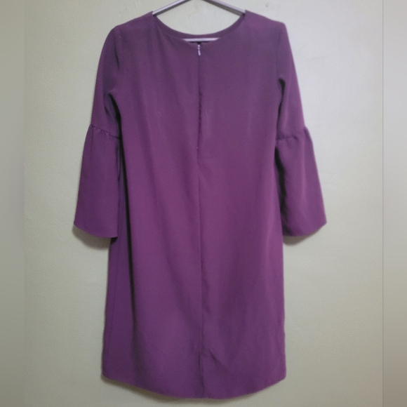 Amanda Uprichard Plum Bell Sleeve Shift Dress – Size S - Picture 3 of 3